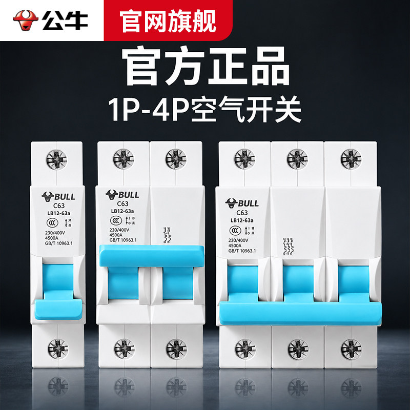 公牛家用控制电源断电总开关2p空开关断路器100a空气开关总闸1p3p
