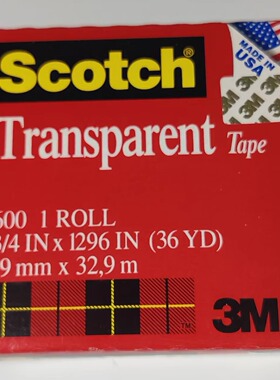 3M 600透明薄膜胶带，19mm32.9m