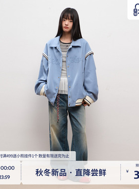 BEASTER复古翻领绣花棒球服男秋冬潮牌休闲情侣夹克外套女