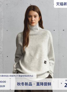 BEASTER女士针织衫宽松高领毛衣男2025新款基础百搭情侣上衣秋冬