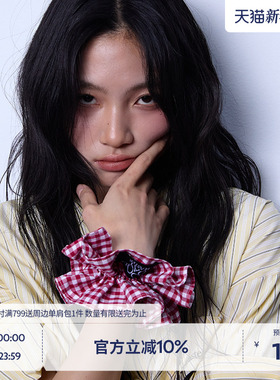 BEASTER复古双层韩系格纹发圈甜美百搭高级感气质发绳头绳