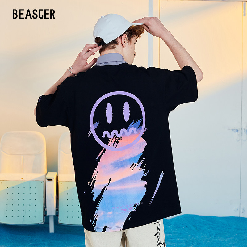 BEASTER小惡魔笑臉短袖T恤潮牌情侶裝夏裝寬松潮流純棉短袖上衣男在類目 男裝, T恤中 - 來自Buy2taobao.com提供專業的淘寶代購服務