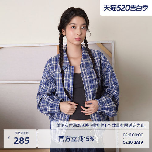 BEASTER复古格纹外套女