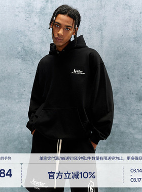 【beaster fe】字母发泡印花连帽卫衣男美式秋季新款重磅宽松上衣