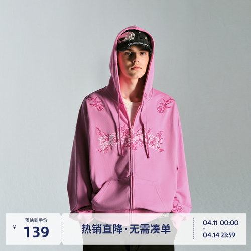 BEASTER花卉字母刺绣卫衣外套