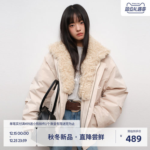 BEASTER时尚可拆卸毛领棉服