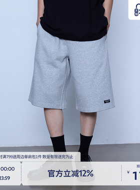 BEASTER370g重磅短裤男25夏新薄款抽绳灰色宽松百搭直筒休闲裤子