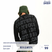 潮流刺绣百搭新款 BEASTER纯棉满印字母长袖 T恤美式 黑色上衣