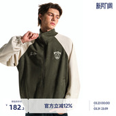 麂皮绒宽松休闲拼色外套 美式 BEASTER鬼脸刺绣图案夹克男秋季 新款