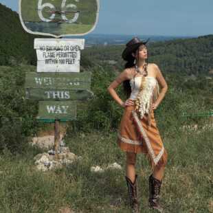 印第安拼色上衣女嬉皮部落抹胸波西米亚流浪流苏背心夏沙丘废土风