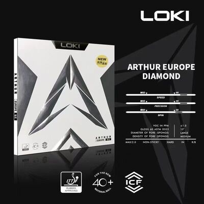 LOKI雷神亚瑟欧洲钻石涩性套胶乒乓球胶皮反手碳素蛋糕海绵