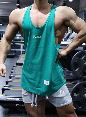 夏季新款运动背心男肌肉工字坎肩训练无袖T恤潮男宽松健身衣兄弟