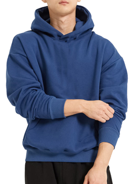 2024春季新款运动卫衣男子训练长袖跑步连帽衫纯色健身衣服外套棉