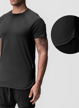 ASRV速干运动健身T恤男跑步器械训练速干衣弹力修身透气圆领短袖