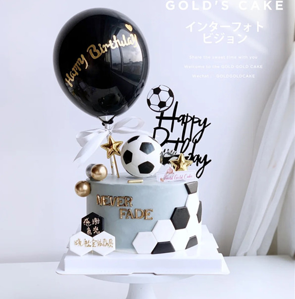 足球蛋糕装饰摆件网红创意插件