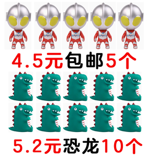 网红大头英雄超人打怪兽生日蛋糕装 饰品摆件儿童男孩恐龙蛋糕插件