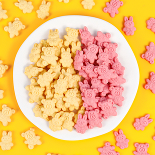 网红樱花味小熊小兔子饼干生日蛋糕装饰摆件甜品烘焙点缀装扮插件