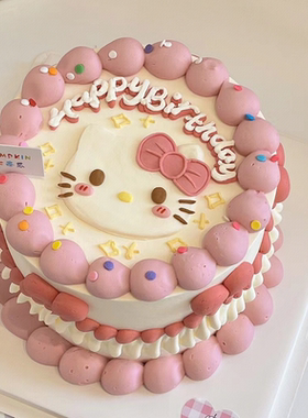 蛋糕装饰蓝胖子KT猫happybirthday软胶摆件儿童生日烘焙装扮插件