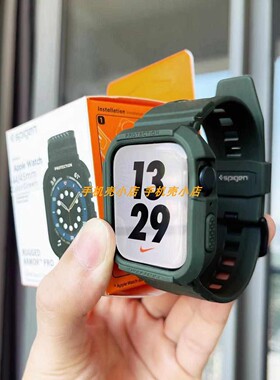 Spigen战术表带适用于苹果手表带iWatch ultra 8轻巧一体45 49mmm