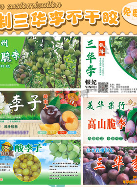 定制三华李水果贴纸标签