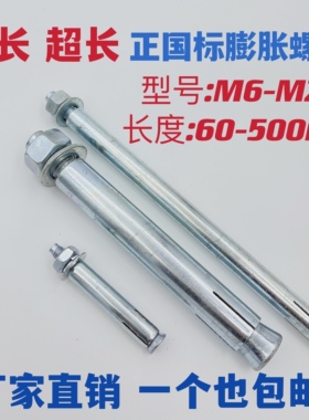 国标膨胀螺丝加长超长拉爆螺栓M6M8M10M12M14M16*200x250x300x400
