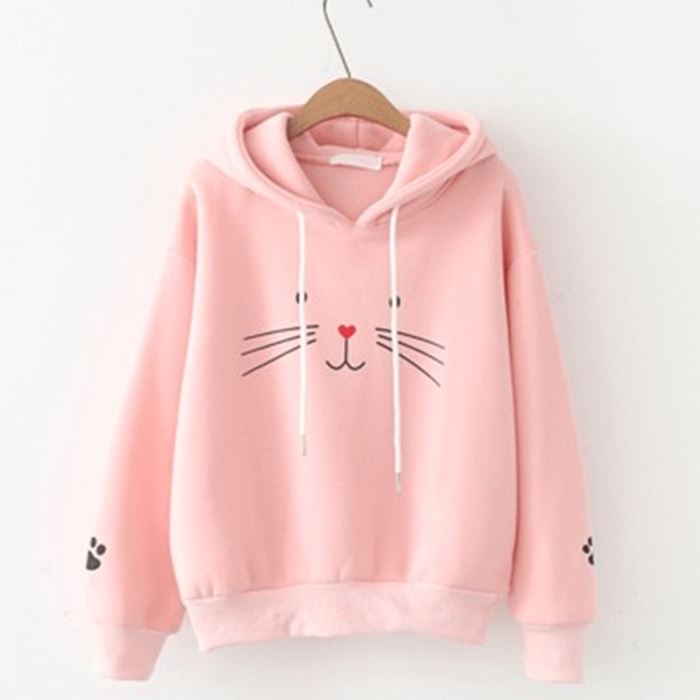 Winter clothes women prints long eeves hoodies sweater