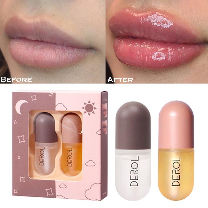 Day Night Instant Volume Lips Plumper Oil Moisturizing Repai