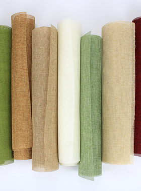 亚麻布彩麻卷 鲜花包装花束包装网材料 幼儿园装饰田园风麻布卷