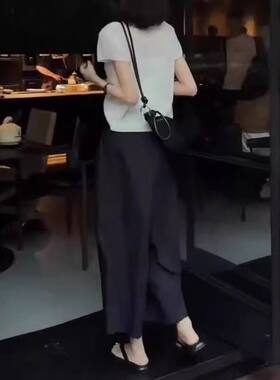 24199大爱美依缘夏季新时尚简约圆领短袖T恤休闲阔腿九分裤女