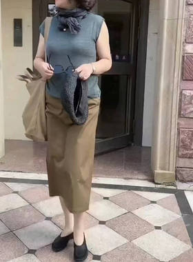 22673大爱美依缘2025新款韩版纯色修身T恤高腰半身裙女时尚显瘦潮