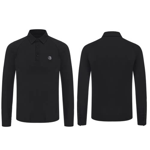 摩登舞男上衣长袖拉丁国标舞成人舞蹈练功服秋冬翻领POLO衫