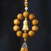 金丝楠木小弥勒佛车挂件汽车挂饰车内装 饰品车载平安文玩佛珠