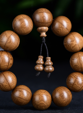 玄同精品老料六道木手链108颗龙须藤降龙木六条纹佛珠20手串文玩