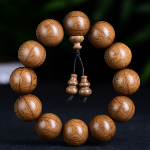 玄同精品老料六道木手链108颗龙须藤降龙木六条纹佛珠20手串文玩