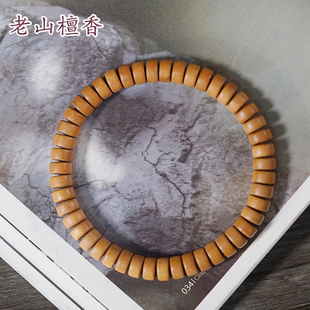 印度老山檀香药片珠手串泥鳅背文玩手链男女款檀香木佛珠念珠手饰