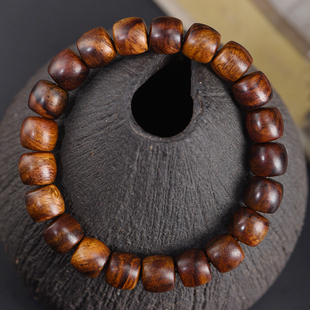 海南黄花梨直切珠降香黄檀桶珠异形珠手串手链男女款 佛珠文玩手链