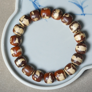 芽庄白棋楠玉化沉香木老型珠单圈手链佛珠文玩手串老料木串念珠