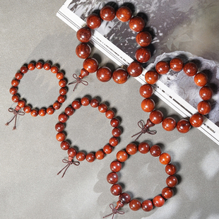 血檀木佛珠文玩手串走量结缘款木串念珠手链把玩盘玩手饰中国结