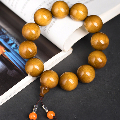 玄同金丝楠木猫眼佛珠手链金丝楠黄料律动金丝文玩手串男女款手链