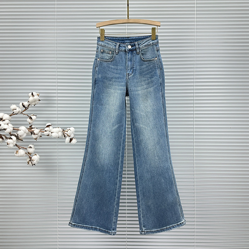 简约喇叭牛仔裤女2026年春季新款高腰宽松显瘦百搭弹力阔脚长裤潮,女装/女士精品,牛仔裤,淘宝优惠券,粉丝福利购,淘宝优惠卷