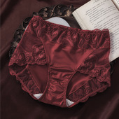 轻奢大码 全纯棉高级感性感蕾丝三角内裤 女士高腰红色内裤 女款