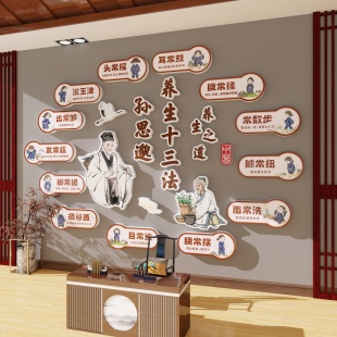 中医养生馆调养孙思邈养生十三法装饰画文化形象背景墙面氛围布置