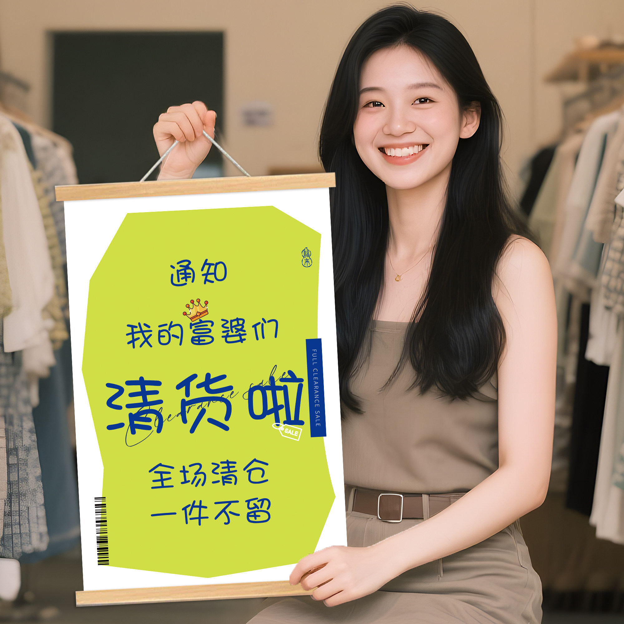 清仓海报全场夏季清仓大甩卖广告纸服装店撤店特价年中大促销甩货