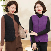 中老年新款 妈妈秋冬德绒马甲女士保暖奶奶坎肩加厚保暖背心内搭女