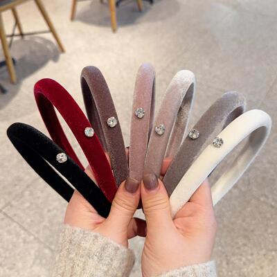 一颗水钻极简闪钻丝绒细发箍