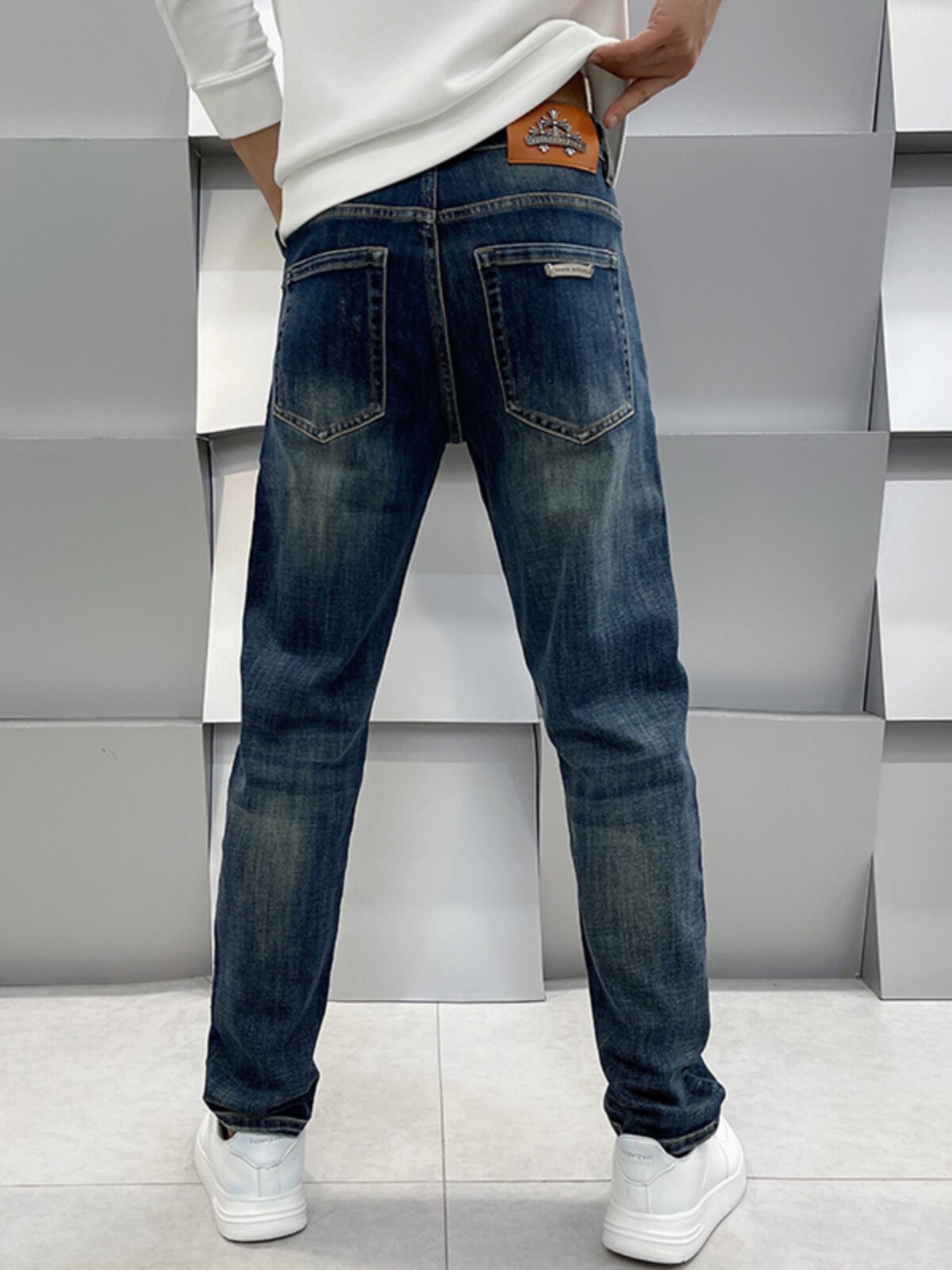 2024 BLUE JEANS MENS FASHION FALL|WINTER SLIM STRAIGHT CASUAL TREND VERSATILE NEW MENS TROUSERS