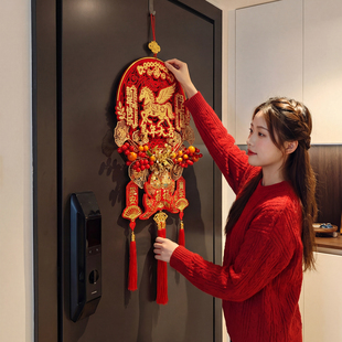 新年装饰品红色中国结挂件2026新款马年入户门挂过年立体福字挂饰