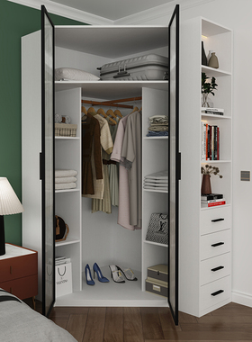 转角衣柜收纳柜家用卧室小户型墙角柜多功能储物柜拐角置物柜子