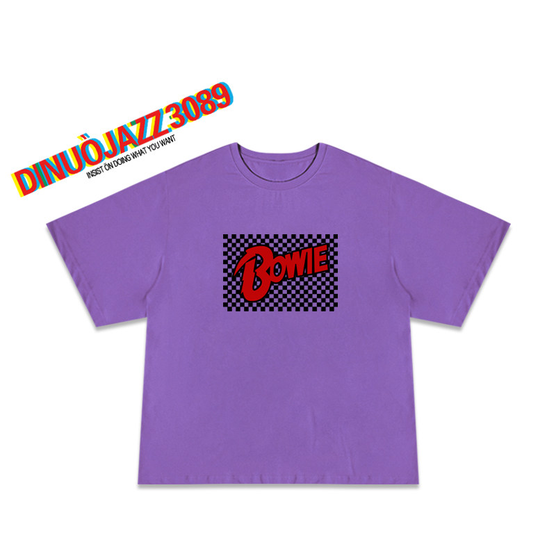 华丽摇滚宗师David Bowie 大卫·鲍伊宽松os落肩潮牌短袖t恤上衣