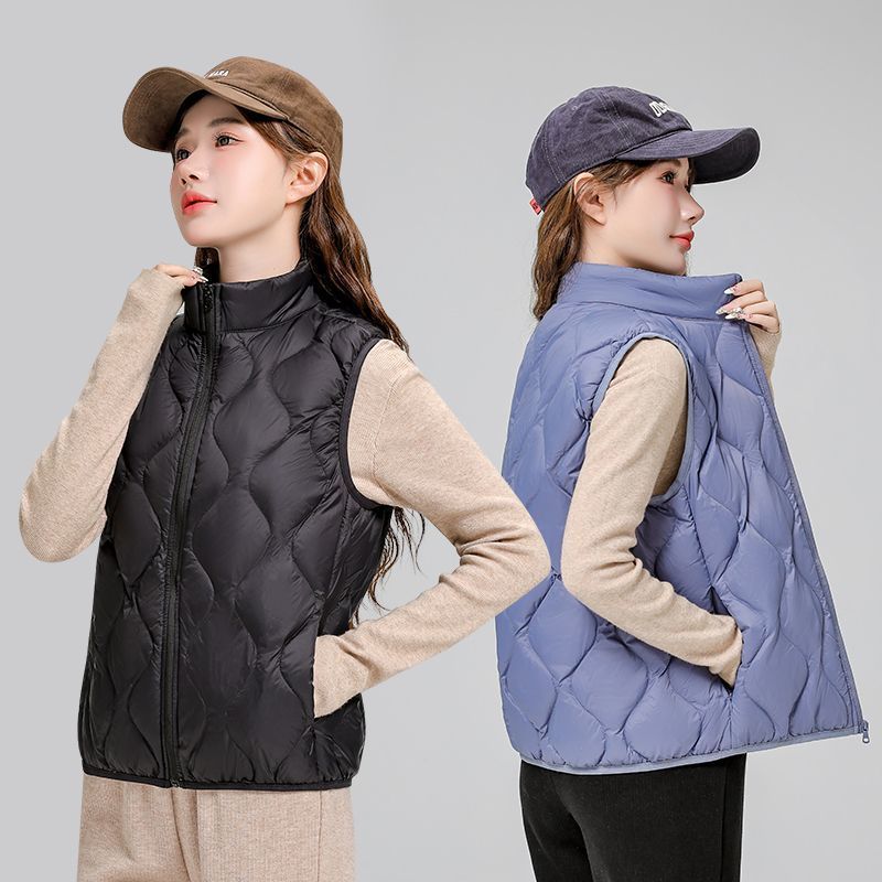 2026新款秋冬羽绒服女士轻薄短款马甲鸭绒背心马夹葫芦坎肩外套